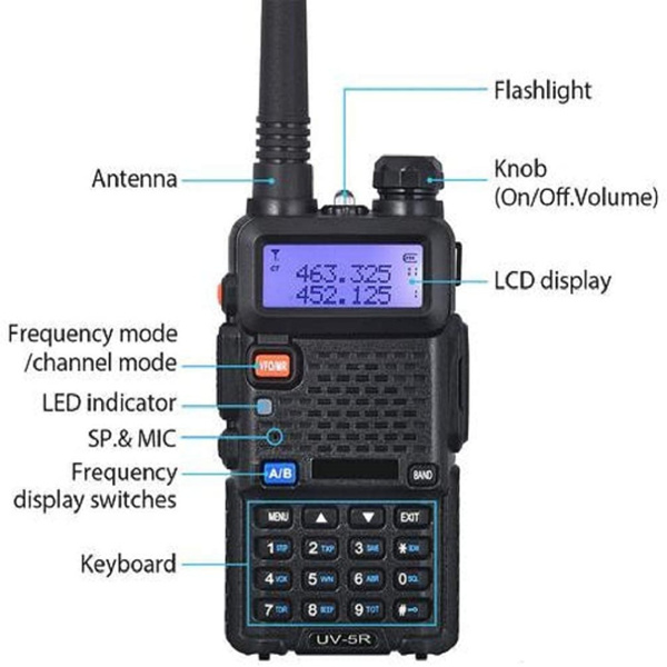 宝峰 UV-5R 双向无线电  对讲机 1800mAh 锂离子电池 (黑色 一个装) -1