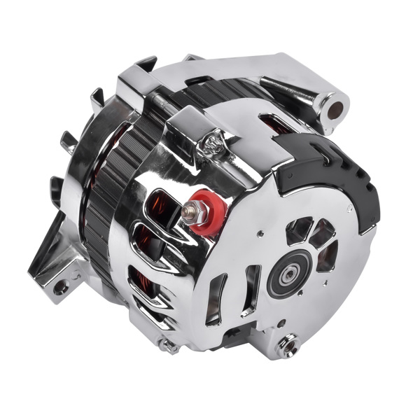 发电机 180A 12V Chrome Alternator V-Belt Pulley 1 Wire for Chevy GM BBC SBC 305 350 396 454 1985-1993 ES1022C-8