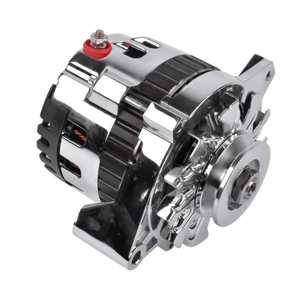 发电机 180A 12V Chrome Alternator V-Belt Pulley 1 Wire for Chevy GM BBC SBC 305 350 396 454 1985-1993 ES1022C-1