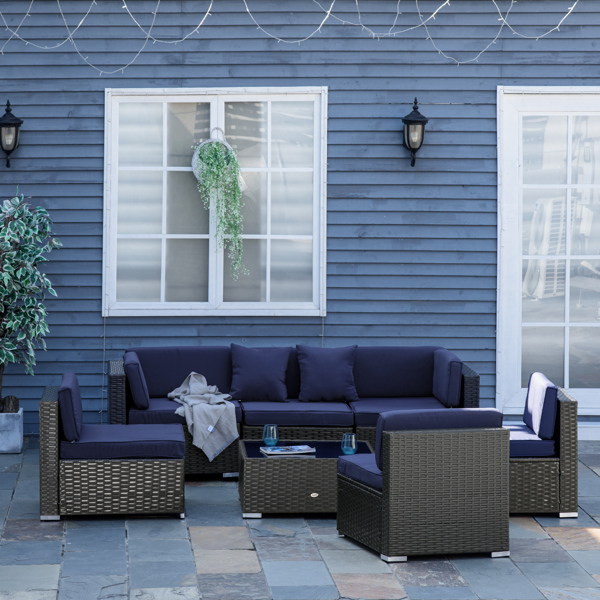Rattan Three-Seat Sofa-3