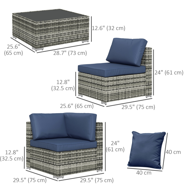 Rattan Three-Seat Sofa-3