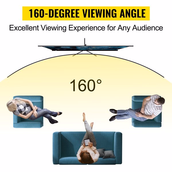 80 Inch Tripod Projector Screen, 16:9 HD 4K Portable Projection Screen with Adjustable Stand, Wrinkle-Free for Indoor & Outdoor Movies, Home Cinema, Gaming, Office Use-3