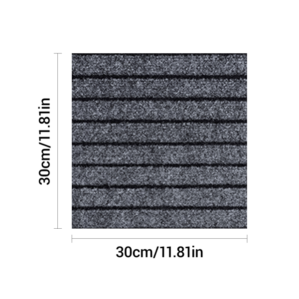 七条纹垫自粘地毯地垫 30*30 (Color:Gray, 颜色:灰) 一片-14