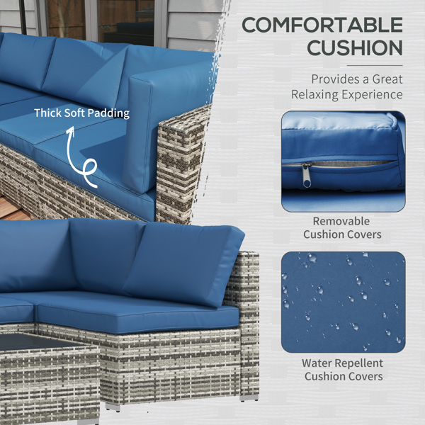 Rattan Three-Seat Sofa-4