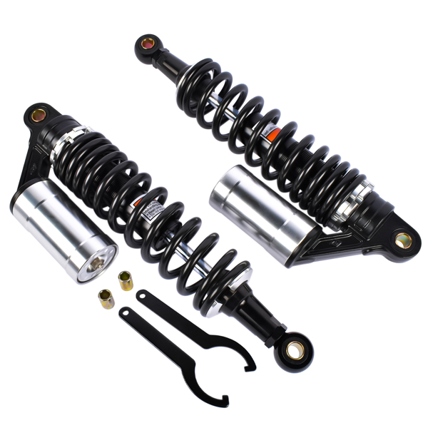 减震器 2x 13.5" 340mm Motorcycle Rear Air Shock Absorbers Suspension For Harley Sportster 883 1200 Honda Black & Silver-1