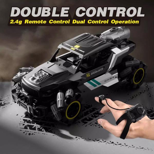 4DRC Y3 遥控卡车带喷雾和灯光，双电机越野遥控车，2.4Ghz 4WD 360° 攀岩车，手势控制，35+ 分钟游戏，适合男孩女孩和成人的玩具车.物流由UPS/USPS/FEDEX随机发出.-3