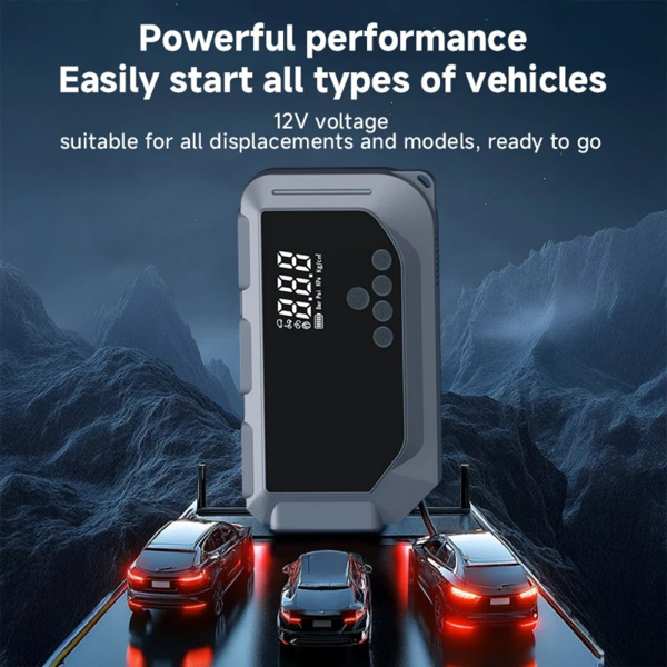 带空气压缩机的汽车应急启动器 12V 2000A 7.0L 汽油/5.5L 柴油汽车电池启动器数字轮胎充气机-7
