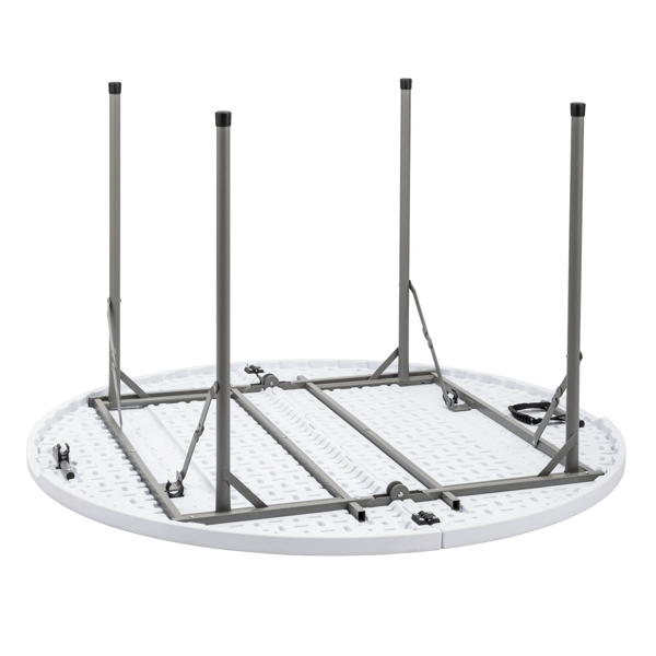 48inch Round Folding Table Outdoor Folding Utility Table White-83