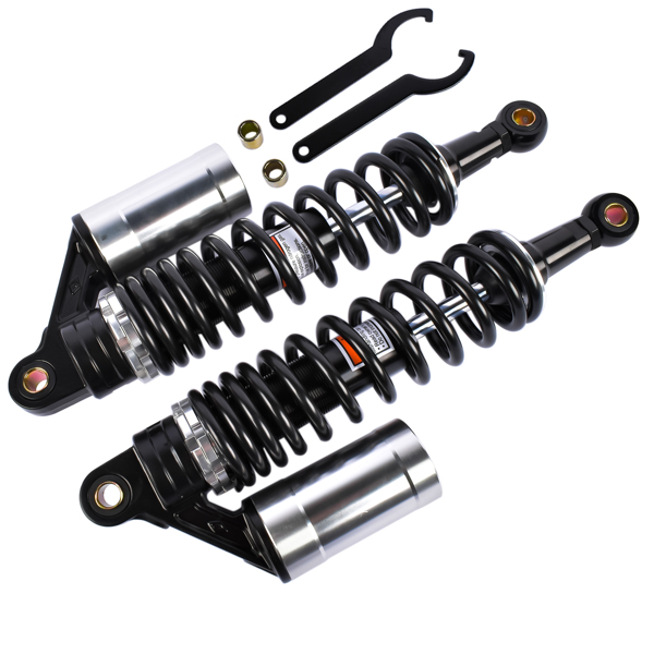 减震器 2x 13.5" 340mm Motorcycle Rear Air Shock Absorbers Suspension For Harley Sportster 883 1200 Honda Black & Silver-6