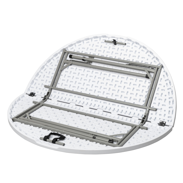 48inch Round Folding Table Outdoor Folding Utility Table White-88