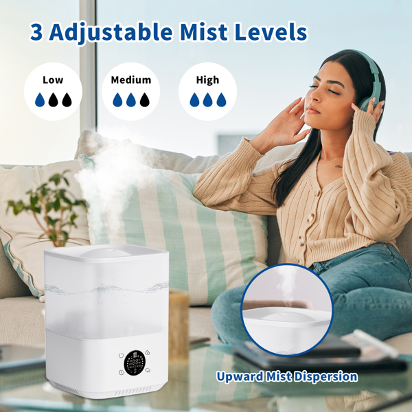 加湿器用于卧室，顶部开盖加水，4L加湿器大房间，超声波冷雾加湿器用于家庭，苗圃和植物，长达30小时，35dB低噪音安静，夜间灯，自动关闭，易于清洁 (亚马逊物流 禁售沃尔玛平台)-6