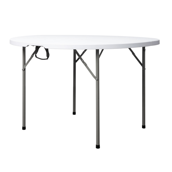 48inch Round Folding Table Outdoor Folding Utility Table White-67