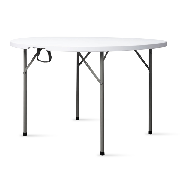 48inch Round Folding Table Outdoor Folding Utility Table White-65