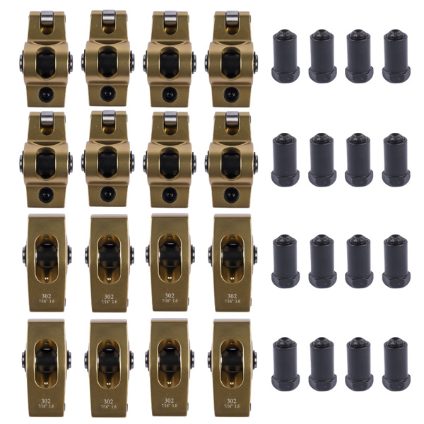 摇臂 16 PCS Rocker Arms  7/16'' 1.6 Ratio for Ford 221 289 302 351W 5.0 Small Block SBF-4