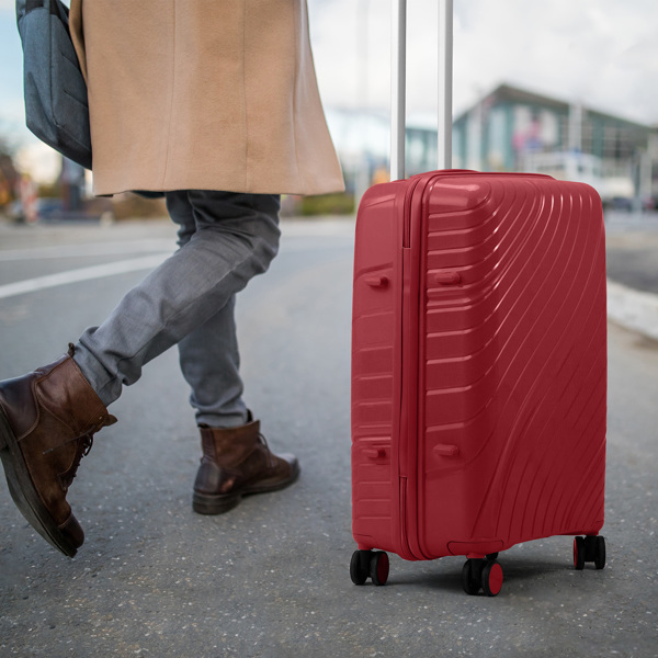 四件套行李箱带两件套手提包 加8件套洗漱包 PP拉杆箱  30L手提旅行包+3L斜挎换洗包  18in 20in 24in 28in拉杆箱 PP材质 铁拉杆 酒红色行李箱+手提包 米白色洗漱包-14