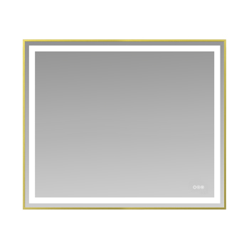 48x40“金色环保银色镜子双LED灯条前后照明[周末无法发货，美国邮政/联邦快递]