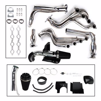 排气管 04-06 Cadillac Escalade Chevy Silverado 1500 2500 Truck V8 Exhaust Header +Cold Air Intake Kit（禁售TEMU&亚马逊）(不支持无理由退货)