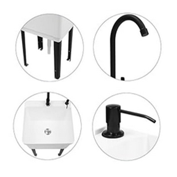 A3- 白色塑料洗衣槽 Freestanding Plastic Utility Sink Laundry Tub Laundry Sink with Faucet White-6