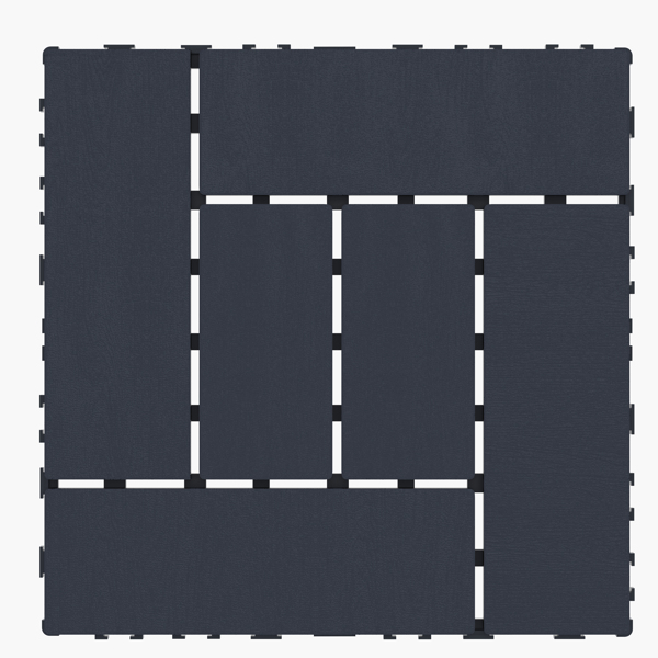 11.81"x11.81"x0.79"灰色和棕色地板 - 时尚拼接地板-5