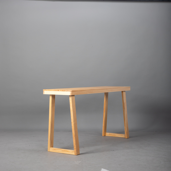 原木色 梯形腿 桌面围边 松木 110*30.5*81cm 玄关桌 门庭置物-5