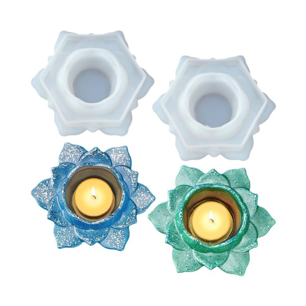 DIY水晶滴胶模具套装 六角莲花 金片套装-3