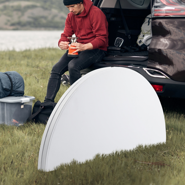 48inch Round Folding Table Outdoor Folding Utility Table White-95