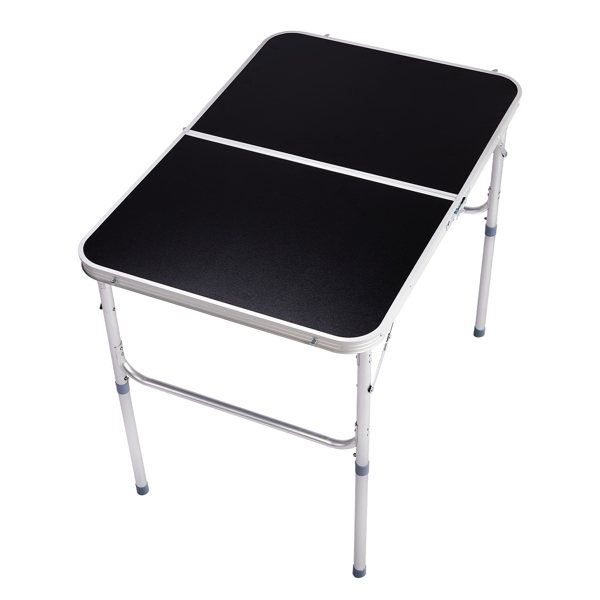 3ft  黑色  户外折叠桌  铝合金  长方形  50kg 两折桌面-5