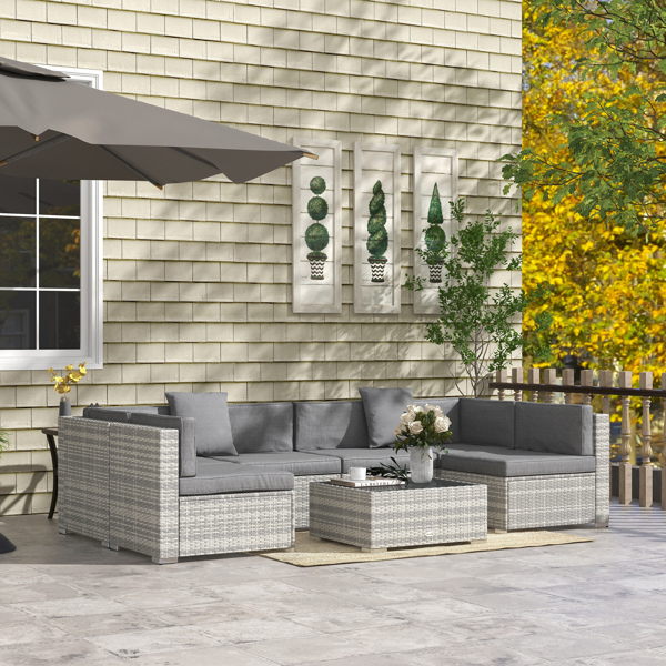 Rattan Three-Seat Sofa-7