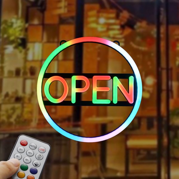 24W圆框Open霓虹灯广告牌带遥控器（美规110V插头）-7