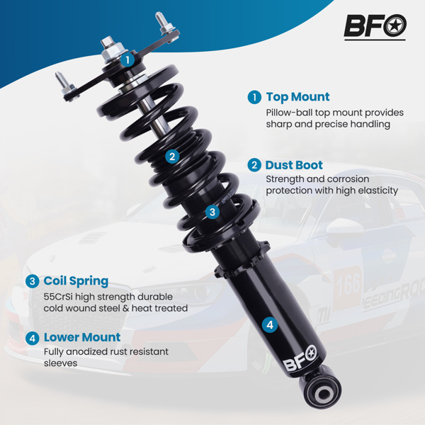 BFO避震器弹簧套件适用于Mazda Miata MX5 NA NB 1990-2005-2