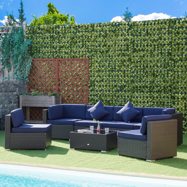 Rattan Three-Seat Sofa-1