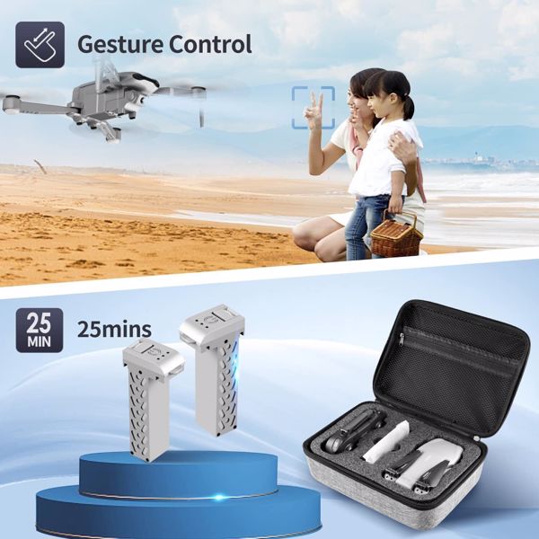 2025 Rc四轴飞行器Rc无人机5G WIFI 4K摄像头GPS FPV 2电池带袋，无人机适合初学者，物流由UPS/USPS/联邦快递/亚马逊物流随机发送。-6