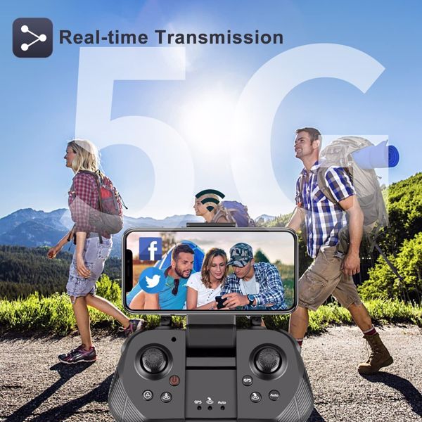 2025 Rc四轴飞行器Rc无人机5G WIFI 4K摄像头GPS FPV 2电池带袋，无人机适合初学者，物流由UPS/USPS/联邦快递/亚马逊物流随机发送。-8