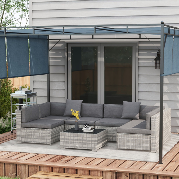 Rattan Three-Seat Sofa-3