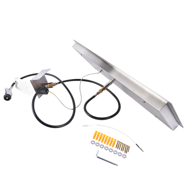 A1-36x12 英寸嵌入式矩形火盆 36x12-inch Fire Pit Pan Stainless Steel Fire Pit Burner Kit Rectangular Indoor or Outdoor-4