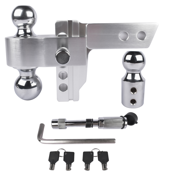 拖车挂接装置 2" Receiver 12500 LBS Adjustable Trailer Hitch 4" Drop/Rise Tow Hitch Aluminum Drop Hitch 1-7/8", 2", 2-5/16" Tri-Ball-3