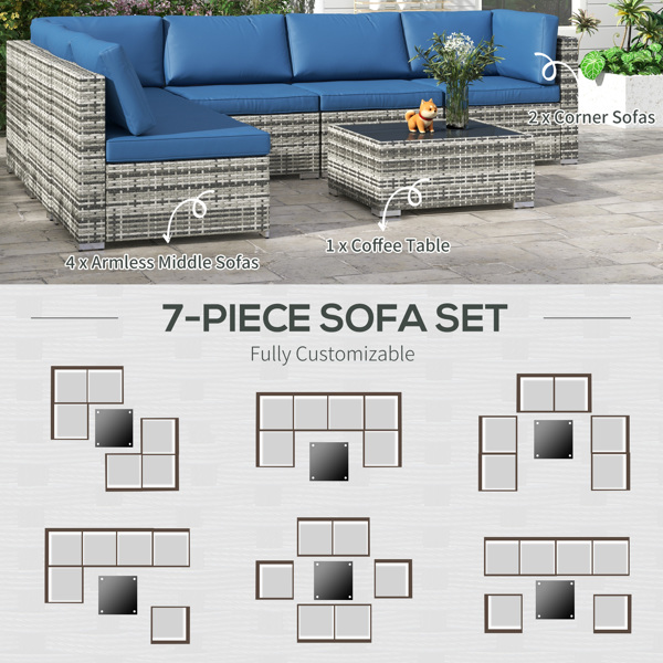 Rattan Three-Seat Sofa-2