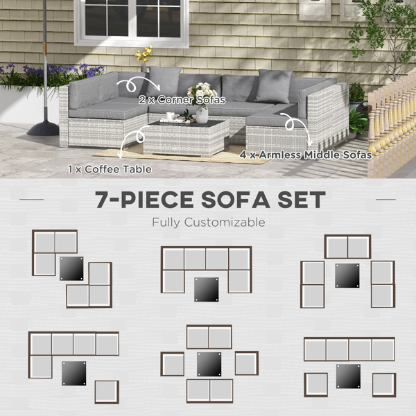 Rattan Three-Seat Sofa-2