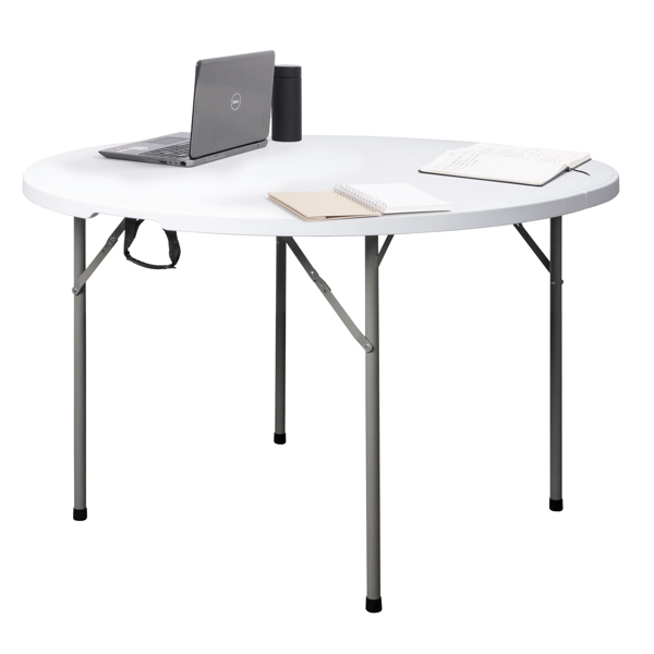 48inch Round Folding Table Outdoor Folding Utility Table White-70