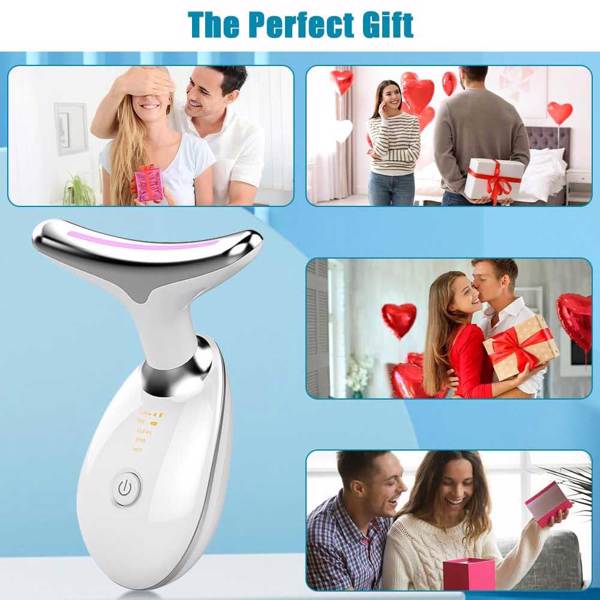 Neck Face Massager Face Sculpting Tool 3 Colour Modes and Vibration for Facial Massager for Double Chin - Black-7