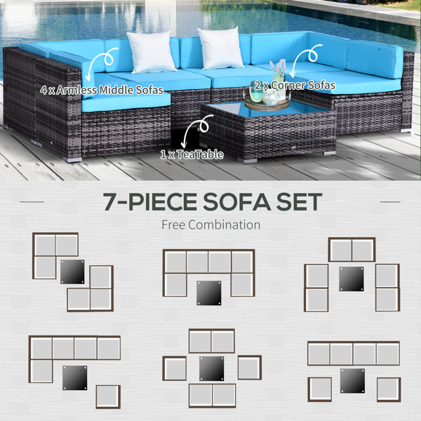 Rattan Three-Seat Sofa-4