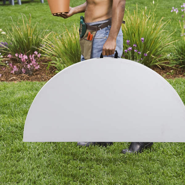 48inch Round Folding Table Outdoor Folding Utility Table White-100