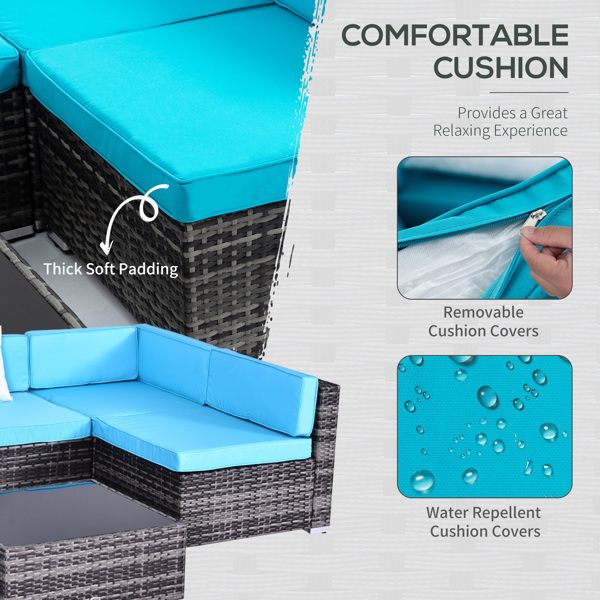 Rattan Three-Seat Sofa-5