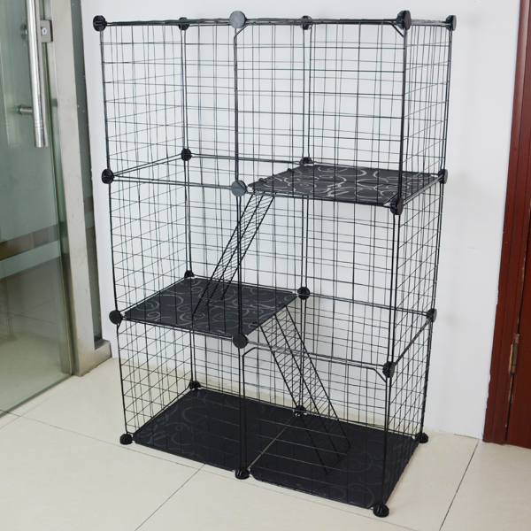 24片可折叠宠物猫铁丝笼-8