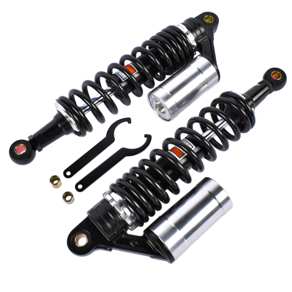 减震器 2x 13.5" 340mm Motorcycle Rear Air Shock Absorbers Suspension For Harley Sportster 883 1200 Honda Black & Silver-3