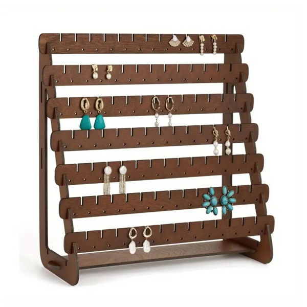 Earring Stand Wood Earring Display Stands Retro Earring Holder Jewelry Organizer-4