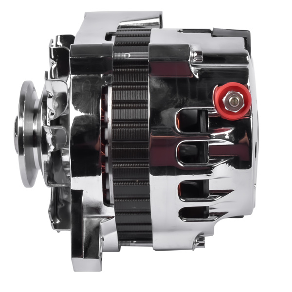发电机 180A 12V Chrome Alternator V-Belt Pulley 1 Wire for Chevy GM BBC SBC 305 350 396 454 1985-1993 ES1022C-6