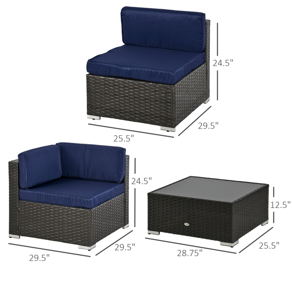 Rattan Three-Seat Sofa-2
