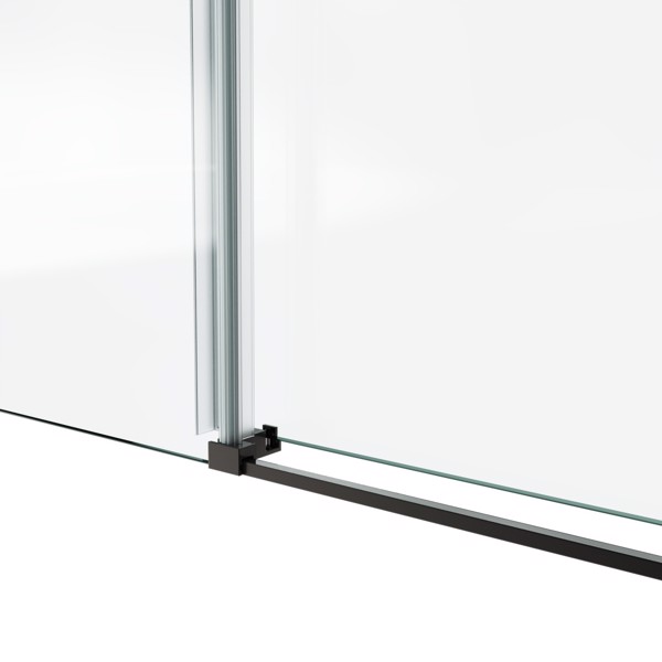 72*76“固定和滑动淋浴门，圆管五金件，透明玻璃淋浴门，3/8”（10mm）SGCC钢化玻璃，不锈钢[周末无法发货+LTL]-6