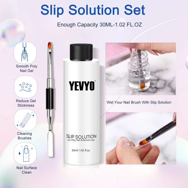 6个PCS Polygel Nail套件，带紫外线灯，滑动解决方案，顶部底漆，建筑商指甲钉钉艺术工具-3